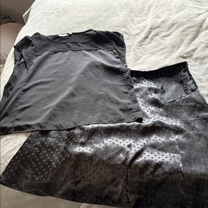 Worthington Black skirt with Polka Dot Detail and NY&Co top.